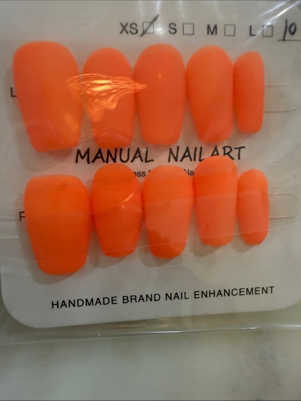Bright Orange Matte Press-On Nails – New Size XS